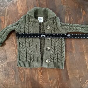 Charming Olive Cable Knit Kids Jacket